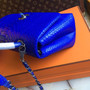 Chanel Electric Blue Python Lizard Top Handle Coco Handle Small Bag 