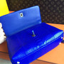 Chanel Electric Blue Python Lizard Top Handle Coco Handle Small Bag 