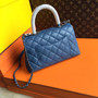  Chanel Battleship Blue Calfskin/Lizard Coco Handle Small Bag 