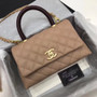 Chanel Caramel Calfskin/Lizard Coco Medium Handle Bag 