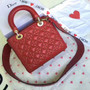  Christian Dior SUPPLE LADY DIOR BAG IN STUDDED RED LAMBSKIN LIMITED EDITION VALENTINE'S DAY 2018