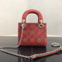 Christian Dior Cruise 2018 MINI LADY DIOR BAG IN RED STUDDED CALFSKIN