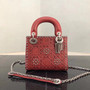 Christian Dior Cruise 2018 MINI LADY DIOR BAG IN RED STUDDED CALFSKIN