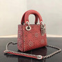 Christian Dior Cruise 2018 MINI LADY DIOR BAG IN RED STUDDED CALFSKIN