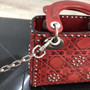 Christian Dior Cruise 2018 MINI LADY DIOR BAG IN RED STUDDED CALFSKIN