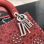Christian Dior Cruise 2018 MINI LADY DIOR BAG IN RED STUDDED CALFSKIN