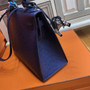 Hermes Blue Roy Kelly Bag 30cm KK Ostrich Leather Palladim Hardware