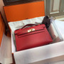 Hermès Q5 Rouge Casaque Mini Kelly Pochette Epsom leather Gold hardware