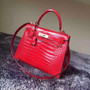 Hermes Red Kelly 32 in Porosus Crocodile with Gold hardware
