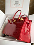 Hermes Red Birkin 30 in Niloticus Crocodile with Gold hardware