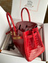 Hermes Red Birkin 30 in Niloticus Crocodile with Gold hardware