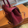 Chanel Red Python Flap Bag with top handle 