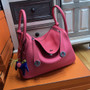 Hermes 8W Rose Azalee Lindy 30  Togo Palladium Hardware