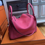 Hermes 8W Rose Azalee Lindy 30  Togo Palladium Hardware