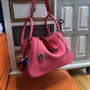 Hermes 8W Rose Azalee Lindy 30  Togo Palladium Hardware