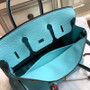 Hermes Blue Atoll 3P Birkin 25cm Togo Gold Hardware