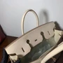 Hermès  10 craie Birkin 35  Togo Leather Gold Hardware