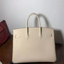 Hermès  10 craie Birkin 35  Togo Leather Gold Hardware