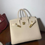 Hermès  10 craie Birkin 35  Togo Leather Gold Hardware