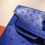 Hermes  T7 Blue Hydra Birkin Bag 30cm KK Ostrich Leather Gold Hardware