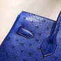 Hermes  T7 Blue Hydra Birkin Bag 30cm KK Ostrich Leather Gold Hardware