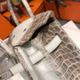 Hermes Matte Himalayan Prosperous  crocodile  Birkin bag with 18-karat white gold and diamond Hermes Matte Himalayan Prosperous  crocodile  Birkin bag with 18-karat white gold and diamond