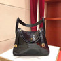 Hermes  Black Porosus Crocodile LINDY 30 Bag With Gold  Hardware
