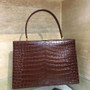Celine MEDIUM CLASP BAG IN CROCODILE BORDEAUX