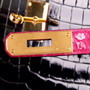  Hermes SHINY BLACK/ 5J Peach Pink NILOTICUS CROCODILE KELLY 28 WITH GOLD HARDWARE