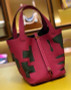 Hermes Petit H Limited Edition Rose Shocking/Peppermint Green Picotin Lock 22 Togo Leather Bag  