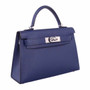 Hermes 73 Sapphire Mini Kelly II 20 Epsom calf Palladium Hardware