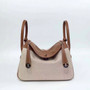 Hermès Lindy 30 Toile/Natural Swift leather with Plladium Hardware