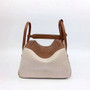 Hermès Lindy 30 Toile/Natural Swift leather with Plladium Hardware