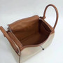 Hermès Lindy 30 Toile/Natural Swift leather with Plladium Hardware