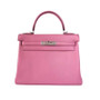 Hermes 1Q Rose Confetti Kelly 28 cm Epsom Palladium Hardware