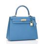 Hermès Blue Azur Kelly 25 Epsom Leather Gold Hardware