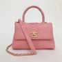 Chanel Small Pink Python Flap Bag With Top Handle 