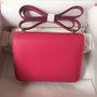 Hermes E5 Rose Tyrien Epsom leather 18cm Gold Hardware