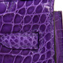 Hermes 9W Crocus Mini Kelly Pochette Porosus Crocodile with Palladium Hardware