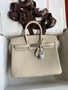 Hermes 10 Craie Birkin Birkin 25cm Togo Palladium Hardware