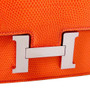 Hermes CK 93 Orange Constance 24cm  Lizard Gold Hardware