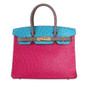Hermes  Tri Colour Birkin Bag 30cm KK Ostrich Leather Gold Hardware