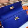  Hermes Kelly Classic wallet Bleu électrique 