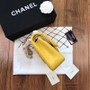 CHANEL Yellow Lambskin Leather Classic Double Flap 2.55 Shoulder Bag Silver HW