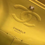 CHANEL Yellow Lambskin Leather Classic Double Flap 2.55 Shoulder Bag Silver HW