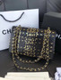 Chanel Classic Handbag with Black Python & Gold Metal