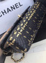 Chanel Classic Handbag with Black Python & Gold Metal