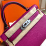 Hermes  L3 Rose Purple Mini Kelly II 20 Epsom  Palladium Hardware
