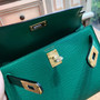Hermès Z6 Malachite  Mini Kelly  Epsom leather Gold hardware