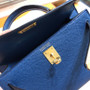 Hermes 73 Sapphire Mini Kelly II 20 Epsom calf Gold Hardware